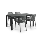 Set de mobilier de grădină Livo 4+1, culoare grafit