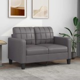 VidaXL Canapea cu 2 locuri, gri, 120 cm, piele ecologică 359114