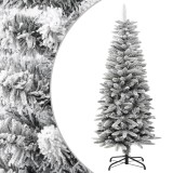 Brad de Crăciun artificial slim cu zăpadă pufoasă 120 cm PVC&amp;PE