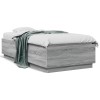 Gossi cadru de pat cu led, gri sonoma, 90x190 cm, lemn prelucrat