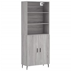 Dulap inalt, gri sonoma, 69,5x34x180 cm, lemn compozit