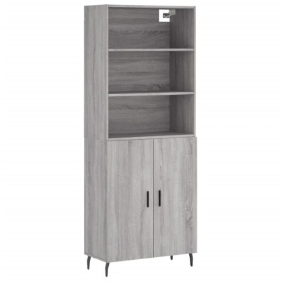 Dulap inalt, gri sonoma, 69,5x34x180 cm, lemn compozit foto
