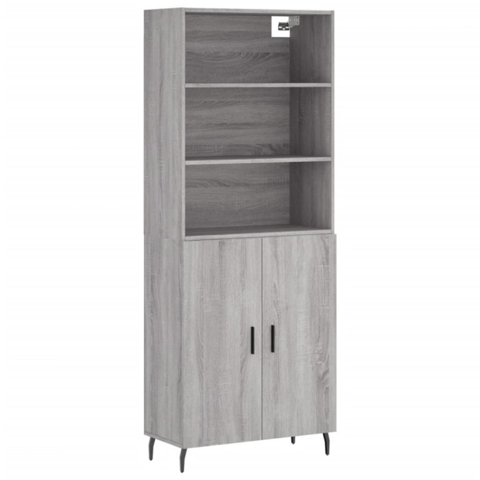 Dulap inalt, gri sonoma, 69,5x34x180 cm, lemn compozit