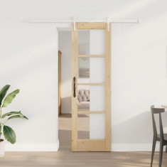 vidaXL Ușă glisantă Manual Maro 61 x 198.5 cm Lemn și metal 3332349