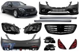 Conversie de tuning B design de la Mercedes S-Class W222 Long 2013-2016 la S-Class W222 Facelift 2017-2020 cu praguri, cu faruri, cu stopuri, cu grila