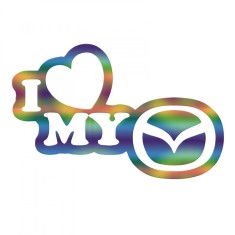Sticker Mazda I Love My , Autocolant Personalizat cu Mesaj de Dragoste pentru MaE ina Ta