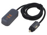 Alimentator ESOL 100W USB A x2 + USB C, cablu 1,5m gri 41053