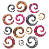 Expander pentru ureche &ndash; spirală, model piele de şarpe - Lățime: 6 mm , Culoare Piercing: Roz