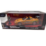 Macheta Fast and Furious 1995 Toyota Supra cu figurina Brian , orange 1/24