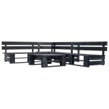 Cumpara ieftin Set mobilier grădină din paleți, negru, 4 piese, lemn