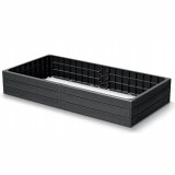 Pat/strat inaltat pentru flori, legume, din plastic, efect lemn, antracit, 149.2x75.6x25 cm, Prosperplast