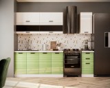 Cumpara ieftin Bucatarie 2.0m Verde Lucios MDF, 6 Corpuri, Tehno-3, Standard, Pal/MDF