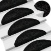 VidaXL Covorașe pentru scări, 15 buc., 56x17x3 cm, negre, semirotunde