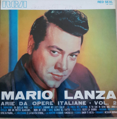 Vinil Mario Lanza &amp;ndash; Arie Da Opere Italiane Vol. 2 (VG+) foto