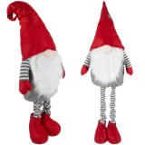 Spiridus decorativ de Craciun telescopic 90 cm Ruhhy, rosu-gri