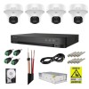 Sistem supraveghere Hikvision cu detectie om/vehicul, 4 camere rotative, 3K 5MP, Microfon, Difuzor, DVR, Accesorii incluse SafetyGuard Surveillance