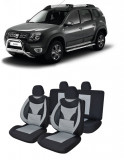 Cumpara ieftin Set huse scaune compatibile Dacia Duster 2010-2017 Piele + Textil (Compatibile cu sistem AIRBAG