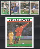 Tanzania 1990 - Cupa Mondială de fotbal - Italia, Serie + Colita, MNH, Nestampilat