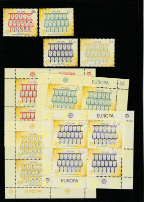Fiji 2005 - 50 ani Europa CEPT,serie 4 valori si blocuri de cate 4 valori dantelate,MNH Mi.1109-1112 , Bl.1109-1112 Kb foto