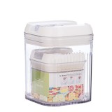 Cutii de Depozitare Alimente, Flippy, Set din 2 Cutii de tip Container, Recipiente pentru Cereale in Bucatarie, Transparente cu Capac Alb, 0.5 L-10x10
