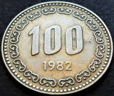 Moneda exotica 100 WON - COREEA de SUD, anul 1982 * cod 351