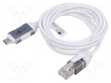 Cablu USB 3.1 RJ45 - USB C, 1.5m, Alb - Goobay