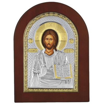 Icoana Iisus Hristos Argint 14&amp;amp;#215;10 cm COD: 2927 foto