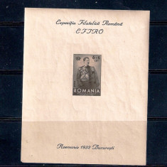 ROMANIA 1932 - EXPOZITIA FILATELICA EFIRO, COLITA - MNH - LP 101