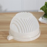 Multifunctional Fruit Salad Bowl Cutter-Color: Beige, Flippy