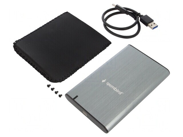 Carcasă HDD 2.5&quot; USB 3.1 USB-C LED Gri