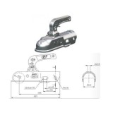 Cupla remorca rotunda 2300 kg, omologata E-mark (E4) &ndash; BC2300C