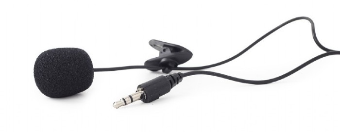 MICROFON GEMBIRD, suport tip lavaliera, conector Jack 3.5 mm, negru, &quot;MIC-C-01&quot; (timbru verde 0.03 lei)
