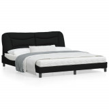 Cadru de pat cu lumini LED, negru, 180x200 cm, textil GartenMobel Dekor, vidaXL
