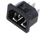 Conector alimentare AC soclu tată 10A 250VAC IEC 60320