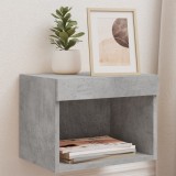 Gossi noptiera cu lumini led montata pe perete, gri beton