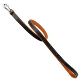 Cumpara ieftin Lesă din piele de calitate - 122cm, 25mm - negru - maro, Lesa