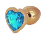 Dop Anal Hearty Buttplug, Small, Auriu/Albastru Deschis, Passion Labs