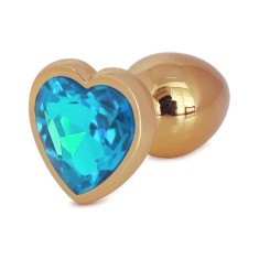 Dop Anal Hearty Buttplug, Small, Auriu/Albastru Deschis, Passion Labs