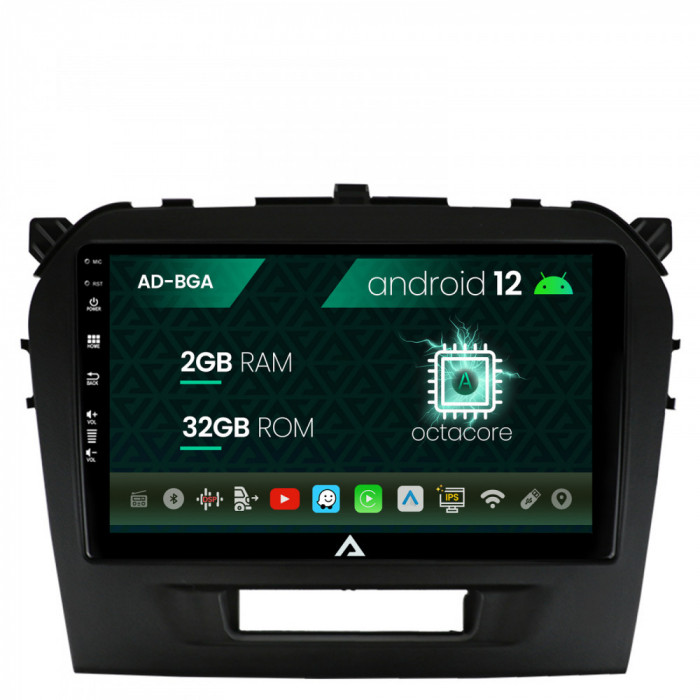 Navigatie Suzuki Vitara (2015+), Android 12, A-Octacore 2GB RAM + 32GB ROM, 9 Inch - AD-BGA9002+AD-BGRKIT299