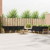 vidaXL Set de canapele de exterior 9 pcs Alb și negru 79 x 79 x 37 cm 3388538