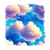 Sticker decorativ Nori, Albastru, 55 cm, 11293ST, Oem