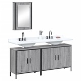 VidaXL Set mobilier de baie, 3 piese, gri sonoma, lemn prelucrat