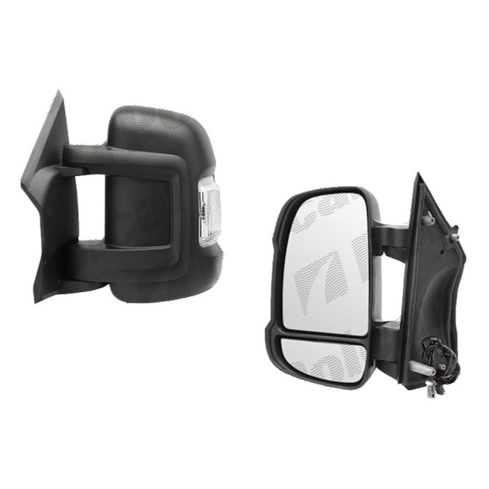 Oglinda exterioara Citroen Jumper, Fiat Ducato (250), Peugeot Boxer, 09.2006-prezent, Stanga, Crom, manuala, Fara incalzire, carcasa neagra, Convex,