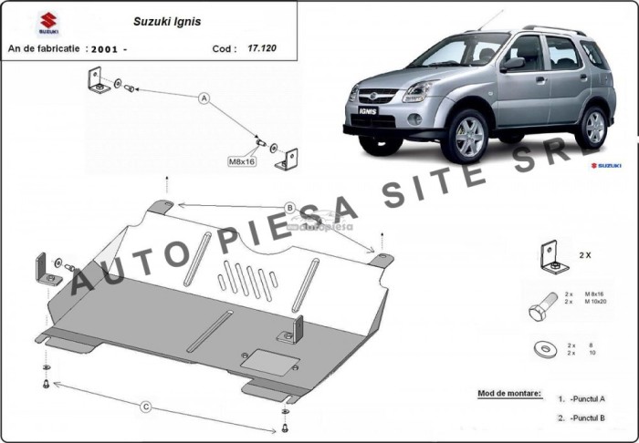 Scut metalic motor Suzuki Ignis fabricat incepand cu 2001 APS-17,120