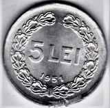 5 lei 1951 RPR (4) UNC cu defectul vizibil in scanare