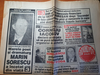 evenimentul zilei 9 decembrie 1995-moartea poetului marin sorescu foto
