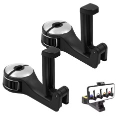 Suport auto telefon, APF Universal, 2 Bucati, Rotatie 360 grade, Negru/Argintiu