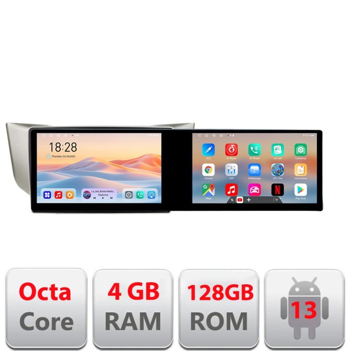 Navigatie Lexus RX 2003-2009 Kit- rx-03 Edotec 2 ecrane 8 core 4+128 21.6 inch Incell android Wifi 5Ghz gps internet CarStore Technology