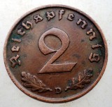 2.803 GERMANIA 2 REICHSPFENNIG 1936 D RARA EROARE