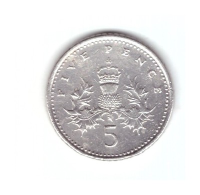 Moneda Anglia 5 pence 1990, stare buna, curata foto